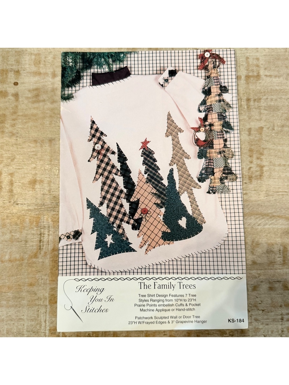 Vintage 1995 The Family Trees Sewing Pattern KS-184 Christmas Tree Shirt Decor